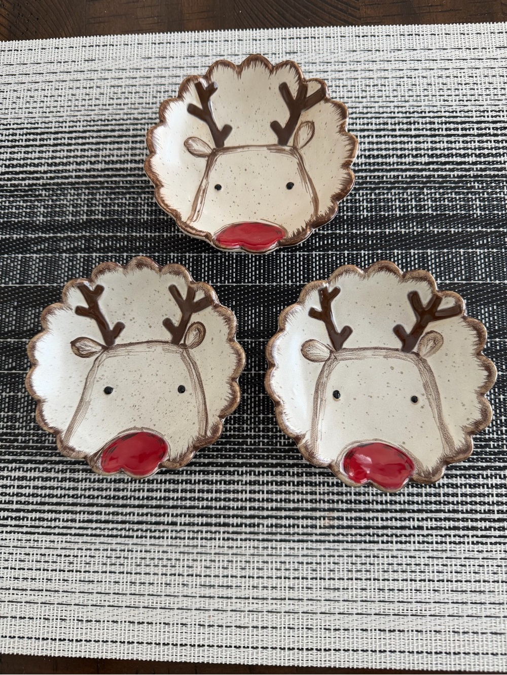 Mud Pie Tidbit Cream and Red Reindeer Bowls
